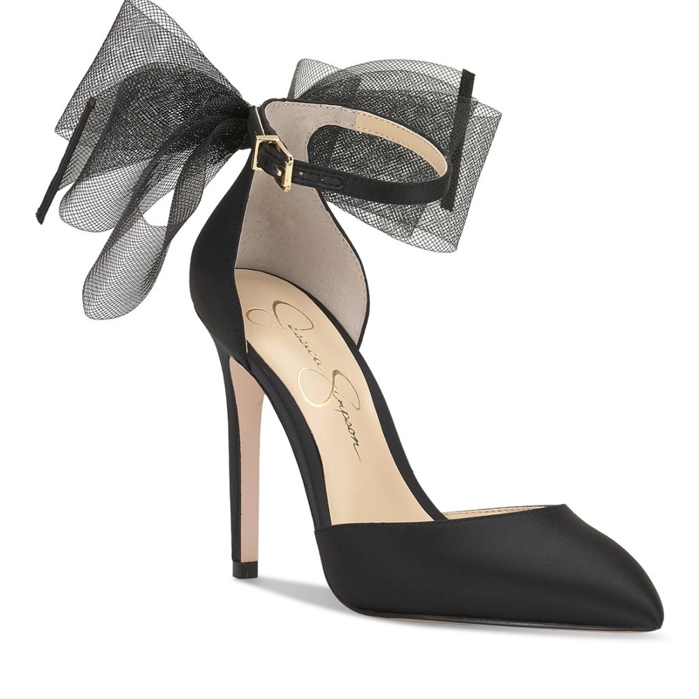 Jessica Simpson Phindies Bow Ankle-Strap Pump, Sz 8